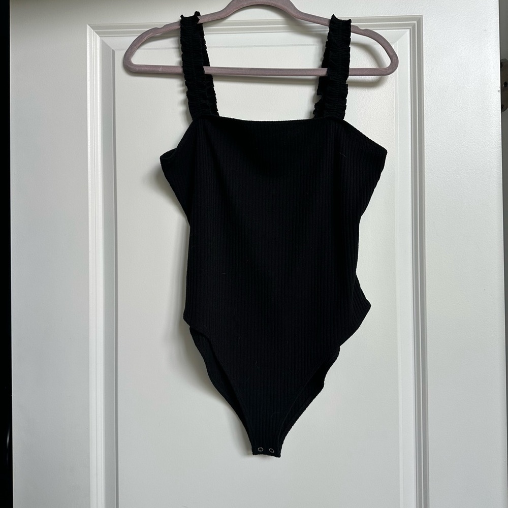 Forever 21 Black Ribbed Bodysuit